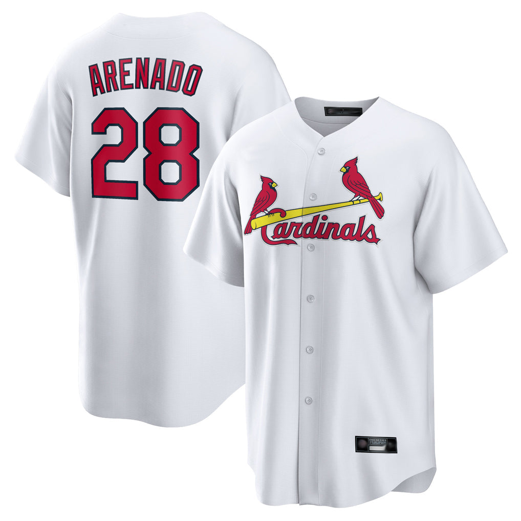 Kdoa St. Louis Cardinals #28 Nolan Arenado Player White Home Game Stitched Jerseys