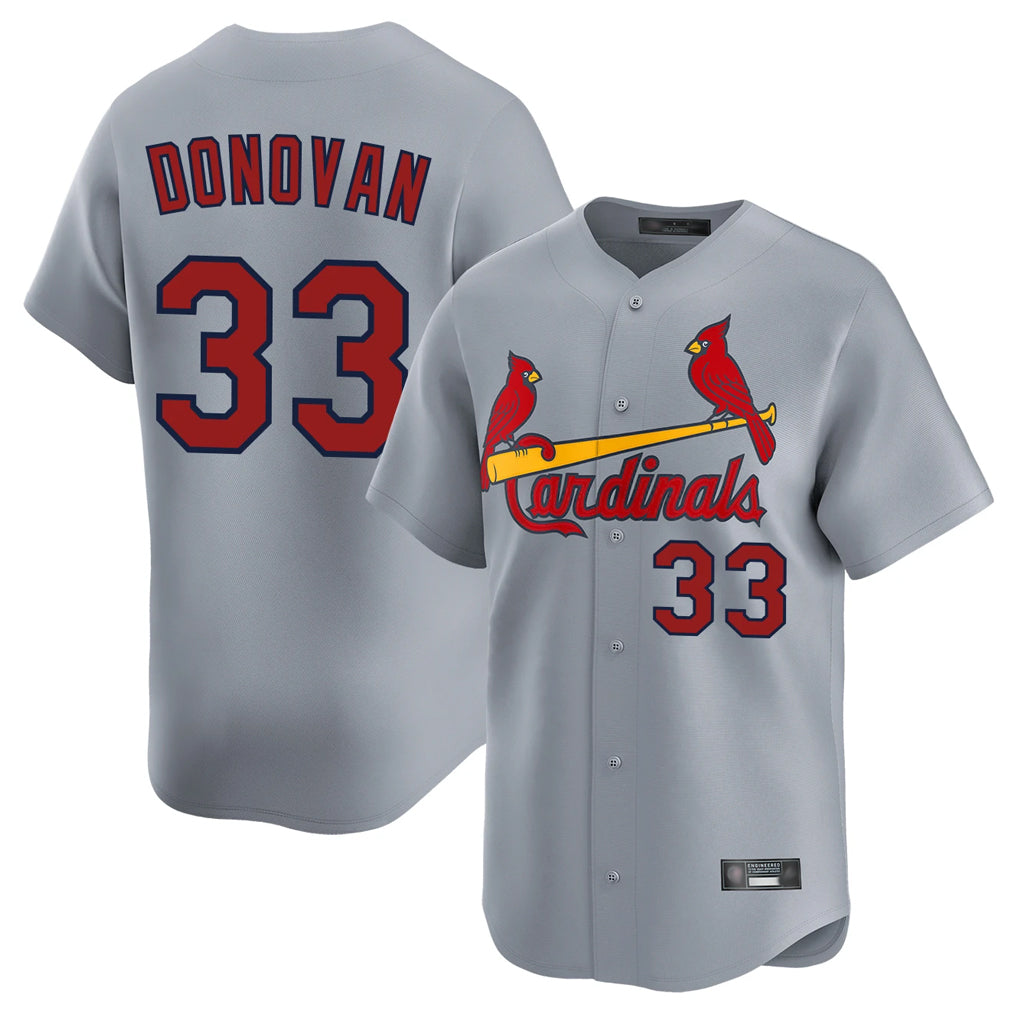 Kdoa St. Louis Cardinals #33 Brendan Donovan Player Gray Home Limited Stitched Jerseys