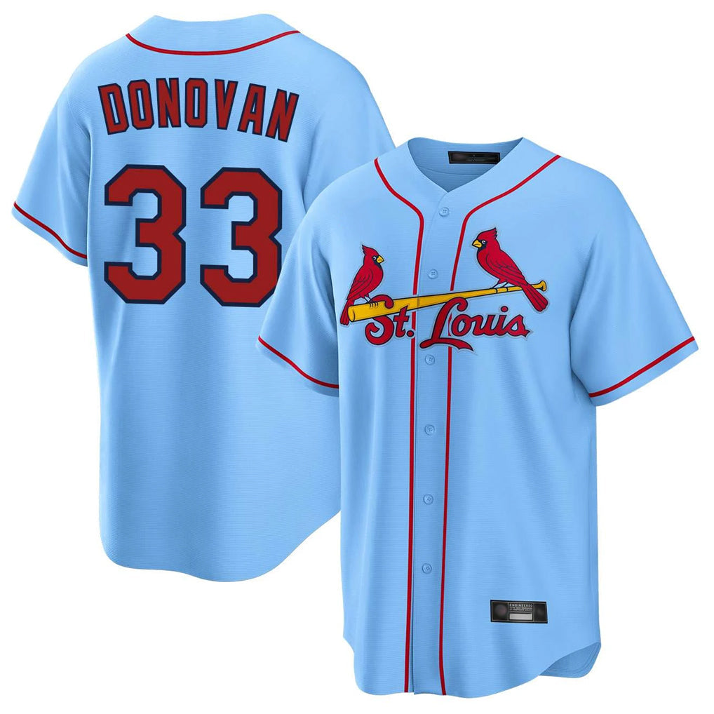 Kdoa St. Louis Cardinals #33 Brendan Donovan Player Light Blue Home Game Stitched Jerseys