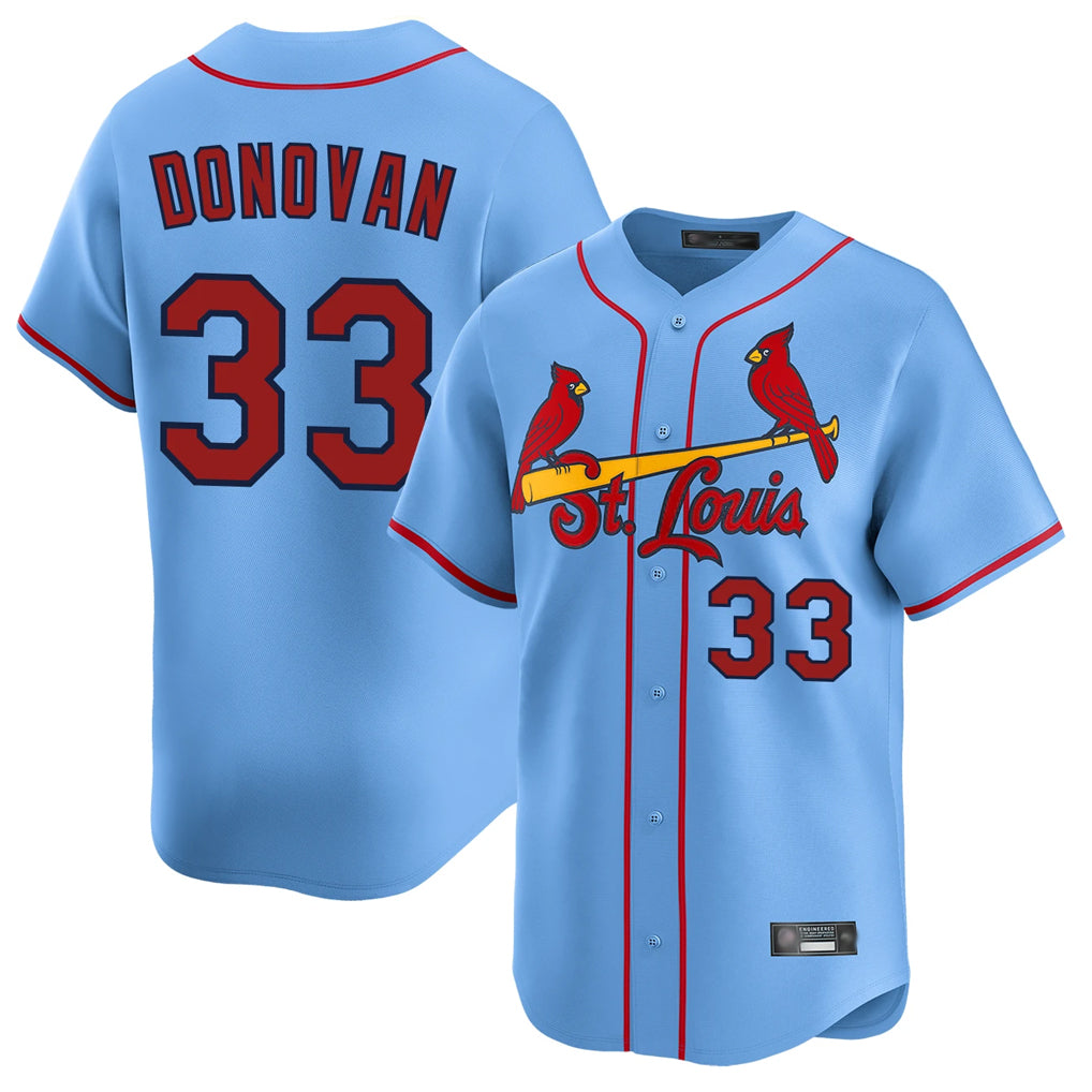 Kdoa St. Louis Cardinals #33 Brendan Donovan Player Light Blue Home Limited Stitched Jerseys