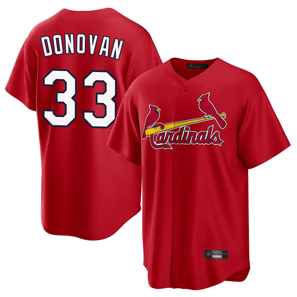 Kdoa St. Louis Cardinals #33 Brendan Donovan Player Red Home Game Stitched Jerseys