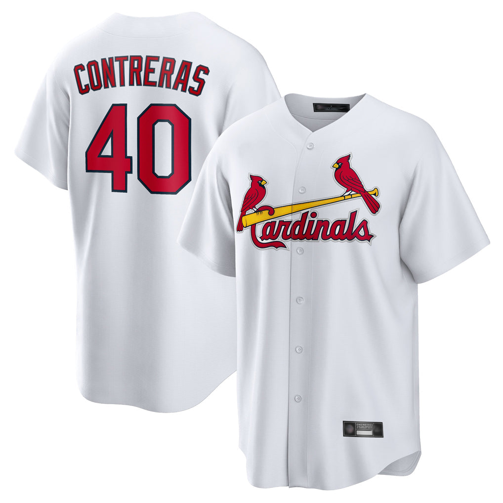 Kdoa St. Louis Cardinals #40 Willson Contreras Player White Home Game Stitched Jerseys