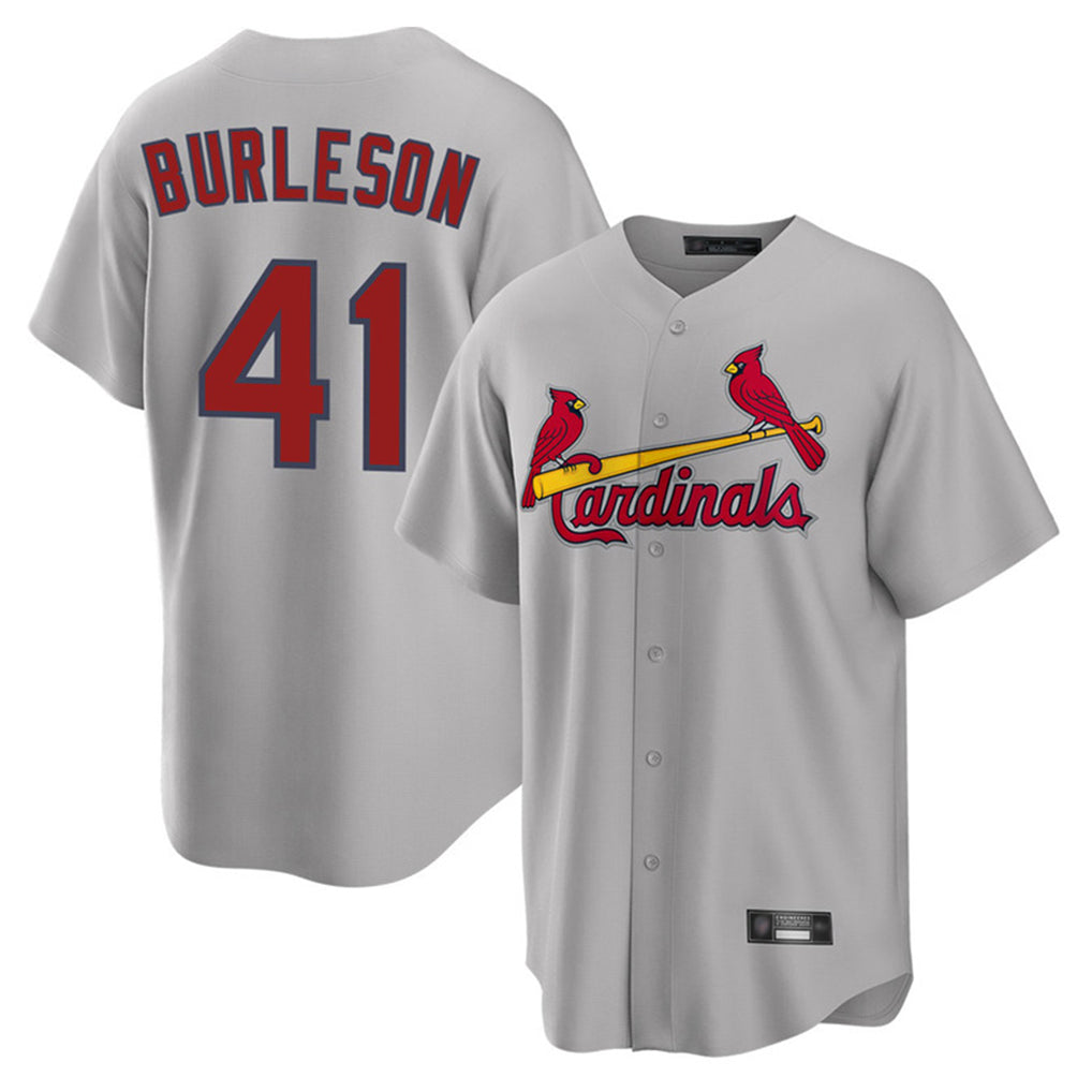 Kdoa St. Louis Cardinals #41 Alec Burlesona Player Gray Home Game Stitched Jerseys