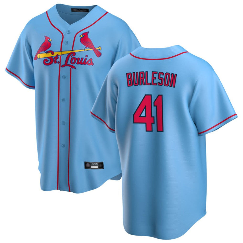 Kdoa St. Louis Cardinals #41 Alec Burlesona Player Light Blue Home Game Stitched Jerseys