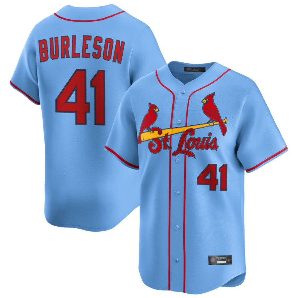 Kdoa St. Louis Cardinals #41 Alec Burlesona Player Light Blue Home Limited Stitched Jerseys