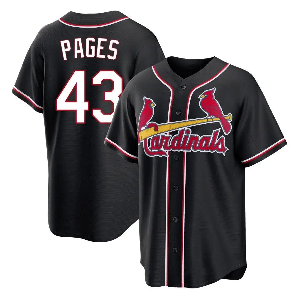 Kdoa St. Louis Cardinals #43 Pedro Pages Player Black Carbon Fashio Game Stitched Jerseys