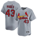 Kdoa St. Louis Cardinals #43 Pedro Pages Player Gray Home Limited Stitched Jerseys