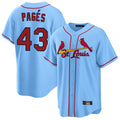 Kdoa St. Louis Cardinals #43 Pedro Pages Player Light Blue Home Game Stitched Jerseys
