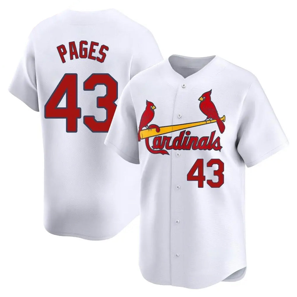 Kdoa St. Louis Cardinals #43 Pedro Pages Player White Home Limited Stitched Jerseys