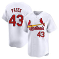 Kdoa St. Louis Cardinals #43 Pedro Pages Player White Home Limited Stitched Jerseys