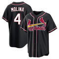 Kdoa St. Louis Cardinals #4 Yadier Molina Player Black Carbon Fashio Game Stitched Jerseys