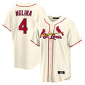 Kdoa St. Louis Cardinals #4 Yadier Molina Player Cream Home Game Stitched Jerseys