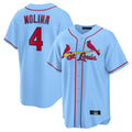 Kdoa St. Louis Cardinals #4 Yadier Molina Player Light Blue Home Game Stitched Jerseys