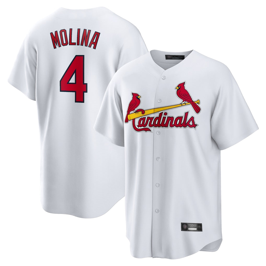 Kdoa St. Louis Cardinals #4 Yadier Molina Player White Home Game Stitched Jerseys