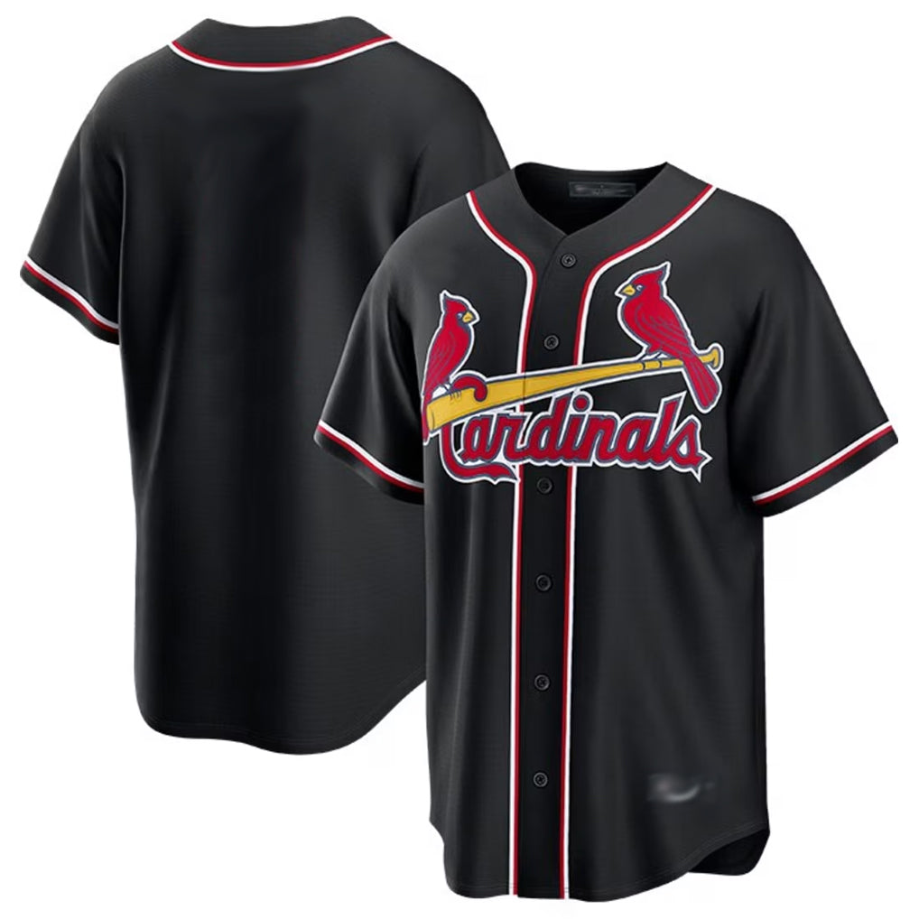 Kdoa St. Louis Cardinals Blank Player Black Replica Carbon Fashion Stitched Jerseys