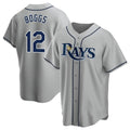 Kdoa TB.Rays #12 Wade Boggs Player Gray Home Game Stitched Jerseys