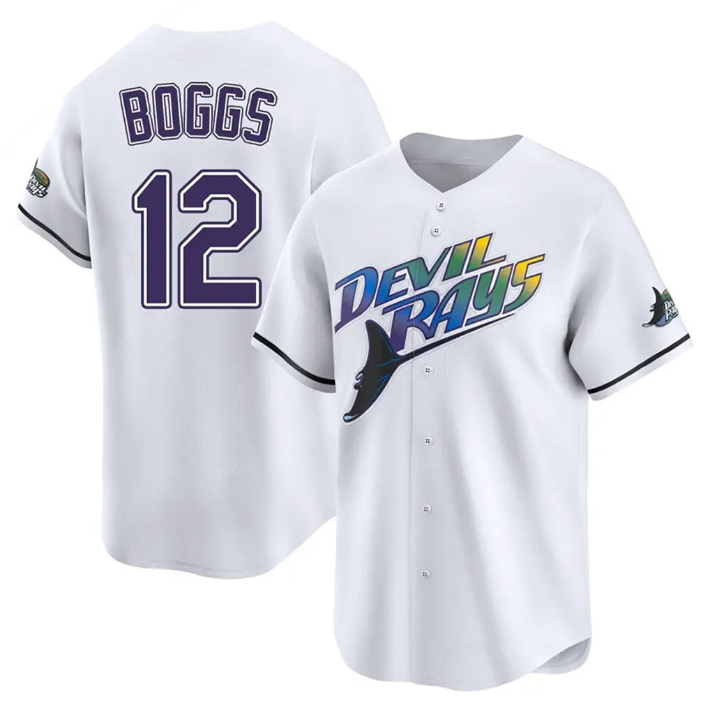 Kdoa TB.Rays #12 Wade Boggs Player White City Connect Home Stitched Jerseys