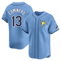 Kdoa TB.Rays #13 Junior Caminero Player Light Blue Home Limited Stitched Jerseys