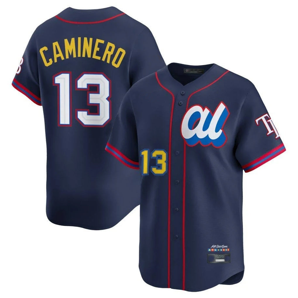 Kdoa TB.Rays #13 Junior Caminero Player Navy All-star Limited Stitched Jersey