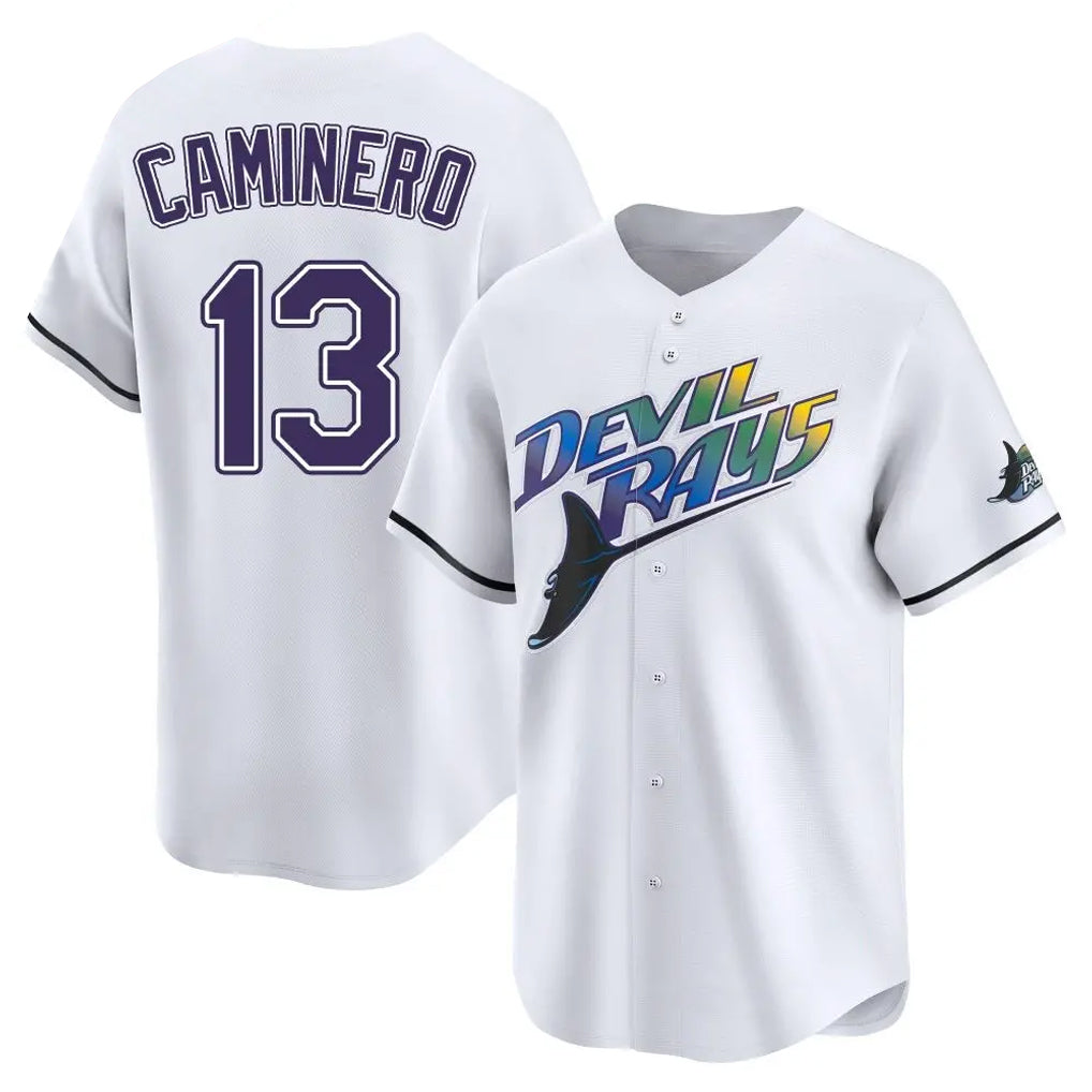 Kdoa TB.Rays #13 Junior Caminero Player White City Connect Home Stitched Jerseys