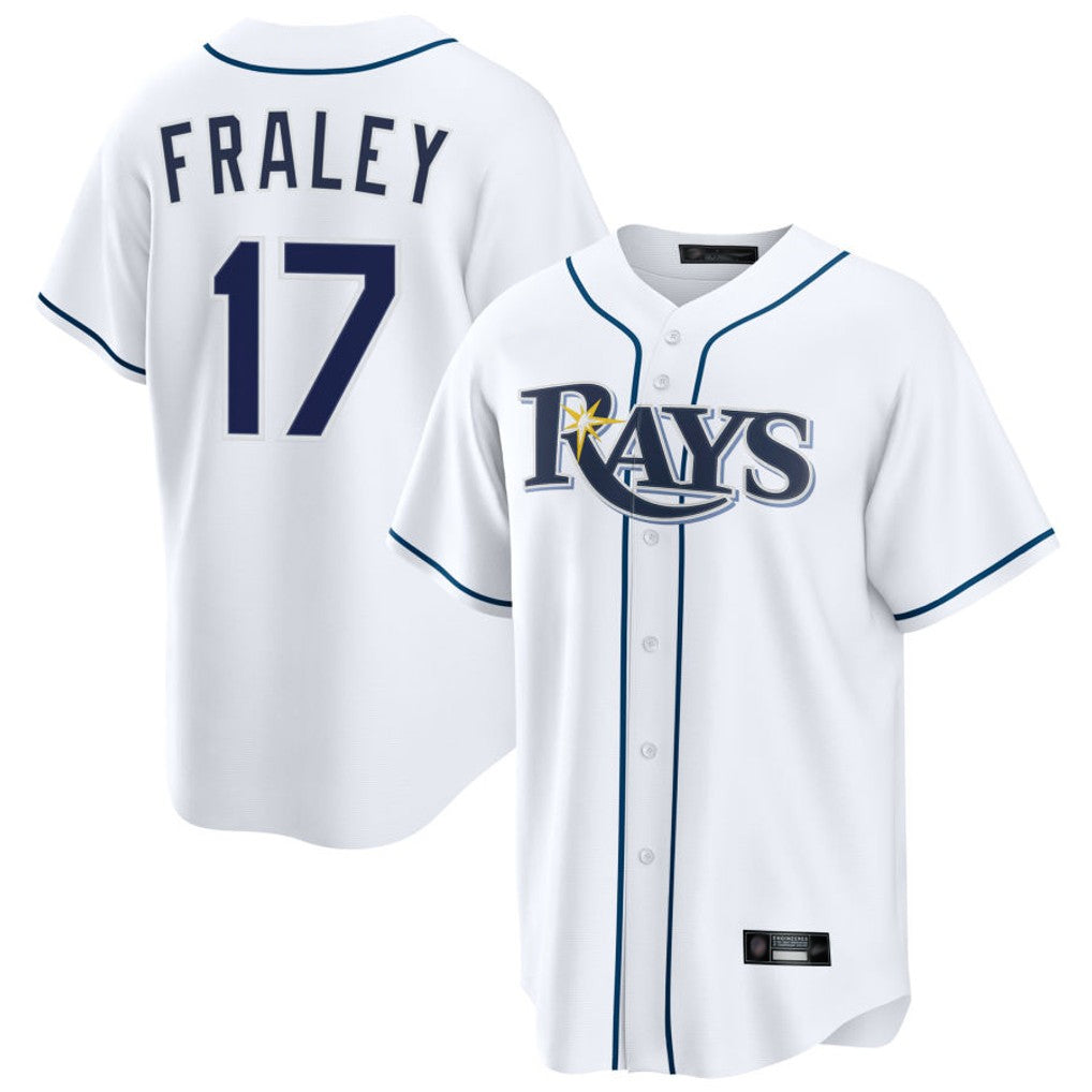 Kdoa TB.Rays #17 Jake Fraley Player White Home Game Stitched Jerseys