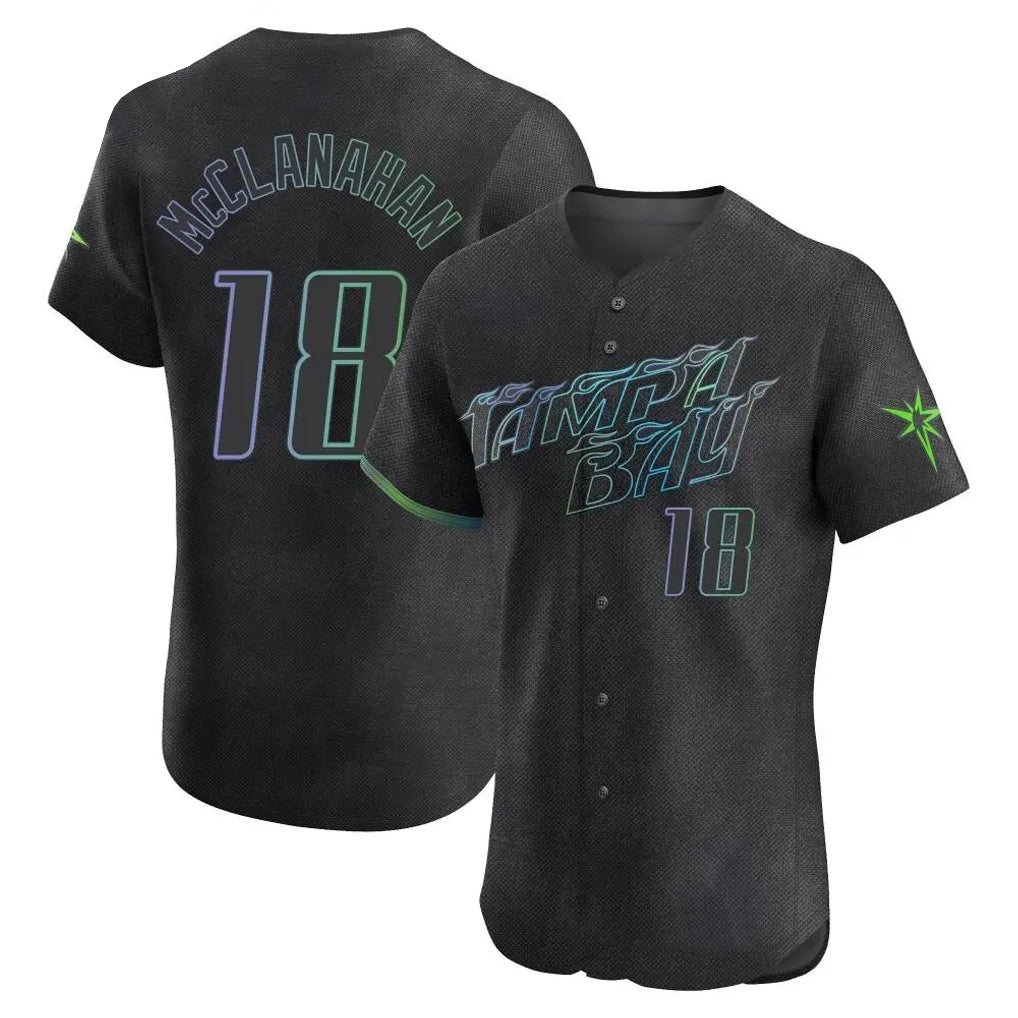 Kdoa TB.Rays #18 Shane McClanahan Player Black City Connect Home Limited Elite Stitched Jerseys