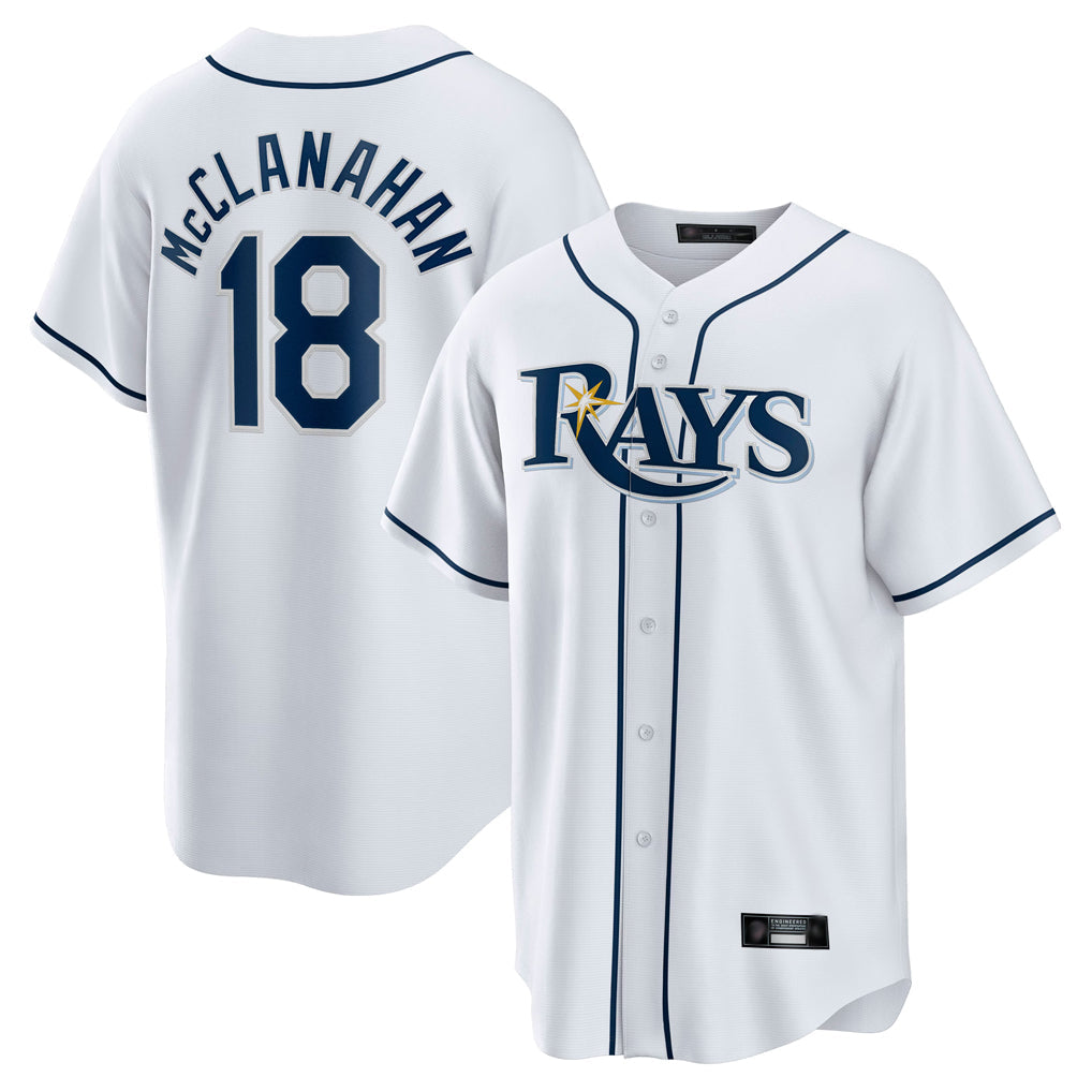 Kdoa TB.Rays #18 Shane McClanahan Player White Home Game Stitched Jerseys