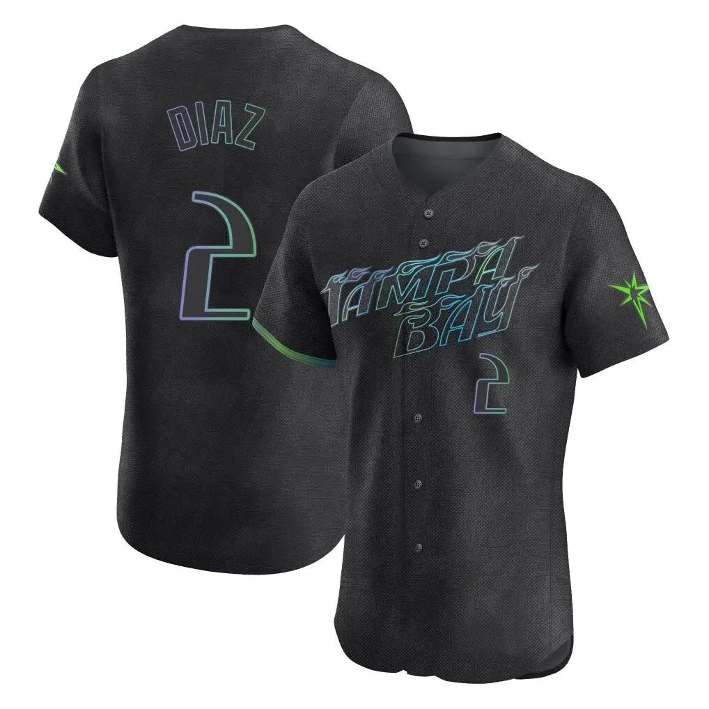 Kdoa TB.Rays #2 Yandy Diaz Player Black City Connect Home Limited Elite Stitched Jerseys
