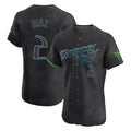 Kdoa TB.Rays #2 Yandy Diaz Player Black City Connect Home Limited Elite Stitched Jerseys