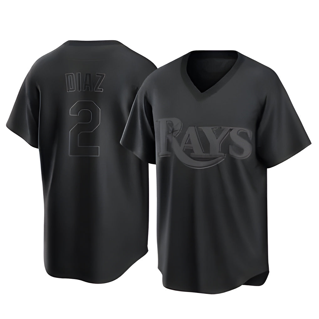 Kdoa TB.Rays #2 Yandy Diaz Player Black Home Game Stitched Jerseys