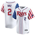 Kdoa TB.Rays #2 Yandy Diaz Player White 2025 Independence Day Vapor Premier Limited Stitched Jerseys