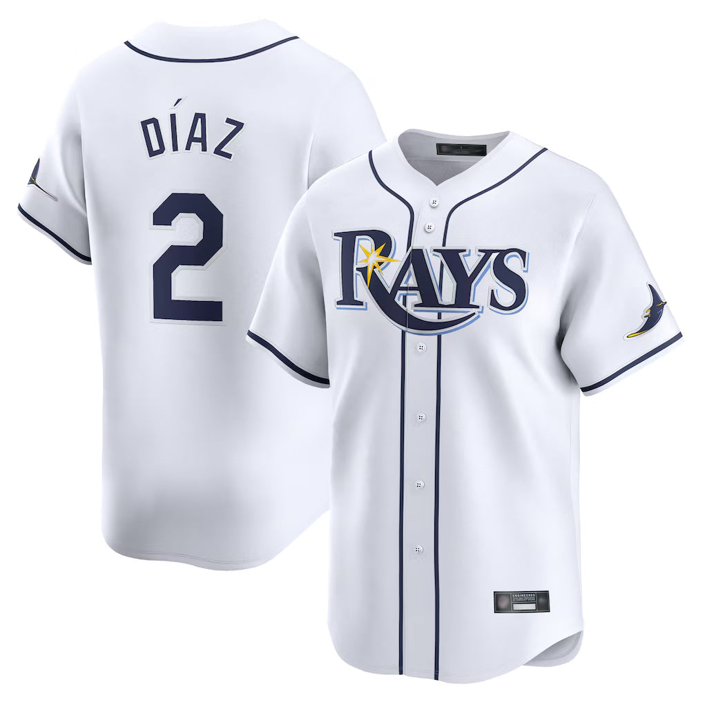 Kdoa TB.Rays #2 Yandy Diaz Player White Home Limited Stitched Jerseys