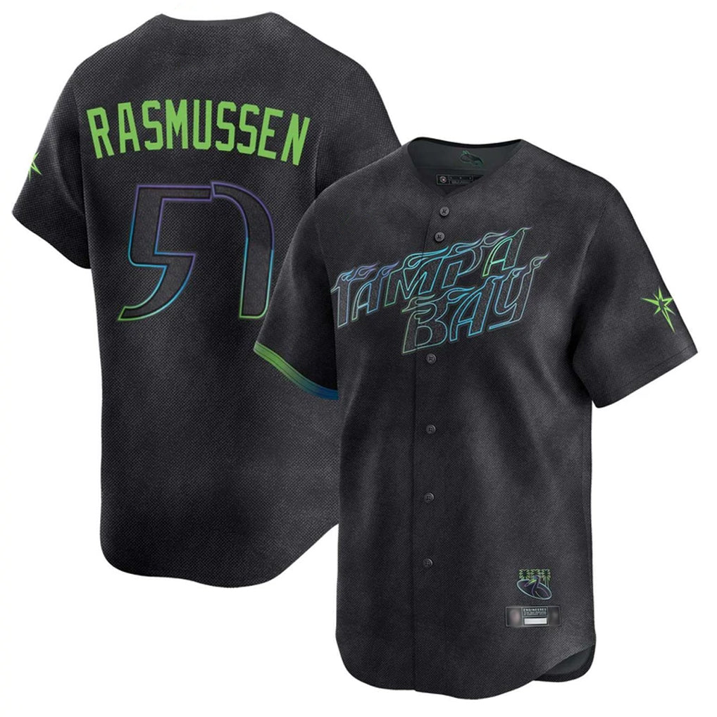 Kdoa TB.Rays #57 Drew Rasmussen Player Black City Connect Home Limited Stitched Jerseys