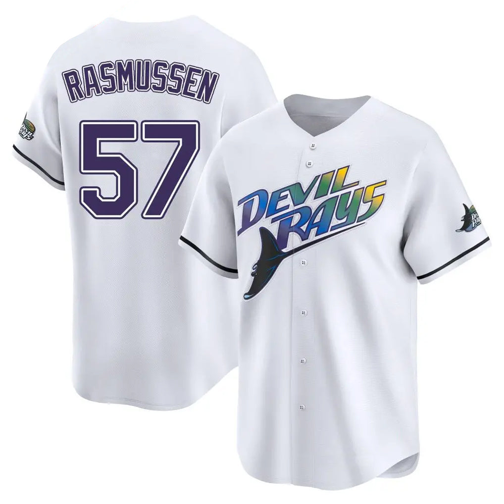 Kdoa TB.Rays #57 Drew Rasmussen Player White City Connect Home Stitched Jerseys