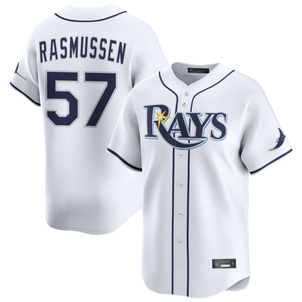 Kdoa TB.Rays #57 Drew Rasmussen Player White Home Limited Stitched Jerseys