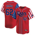 Kdoa TB.Rays #62 Jonathan Aranda Player Red 2025 Independence Day Vapor Premier Limited Stitched Jerseys