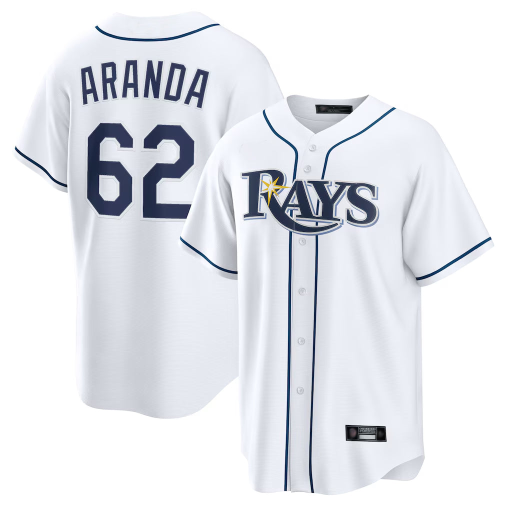 Kdoa TB.Rays #62 Jonathan Aranda Player White Home Game Stitched Jerseys
