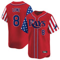 Kdoa TB.Rays #8 Brandon Lowe Player Red 2025 Independence Day Vapor Premier Limited Stitched Jerseys
