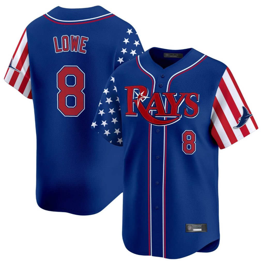 Kdoa TB.Rays #8 Brandon Lowe Player Royal 2025 Independence Day Vapor Premier Limited Stitched Jerseys