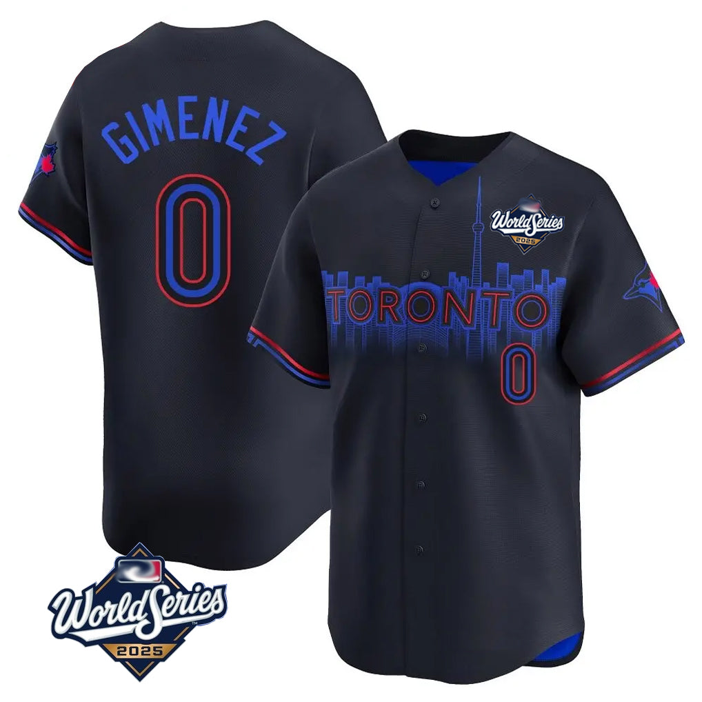 Kdoa T.Blue Jays #0 Andres Gimenez Player Black 2025 World Series City Connect Stitched Jerseys