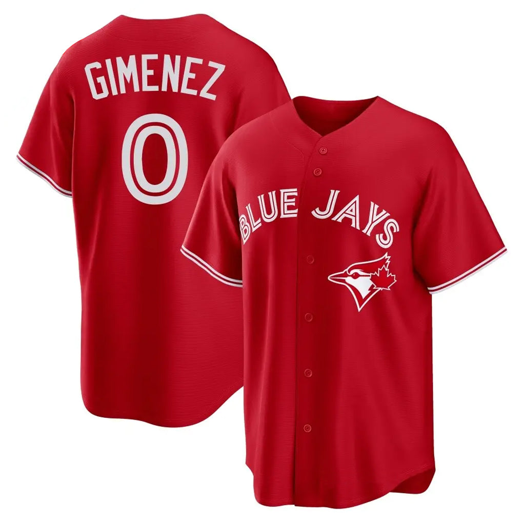 Kdoa T.Blue Jays #0 Andres Gimenez Player Red Home Game Stitched Jerseys