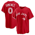 Kdoa T.Blue Jays #0 Andres Gimenez Player Red Home Game Stitched Jerseys