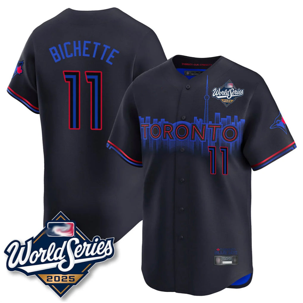 Kdoa T.Blue Jays #11 Bo Bichette Player Black 2025 World Series City Connect Limited Stitched Jerseys