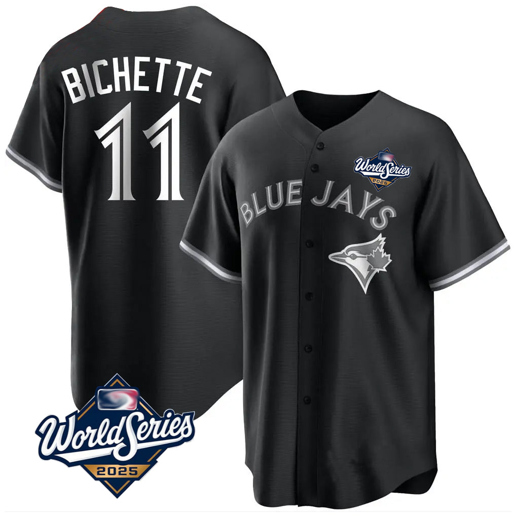 Kdoa T.Blue Jays #11 Bo Bichette Player Black 2025 World Series Game Stitched Jerseys