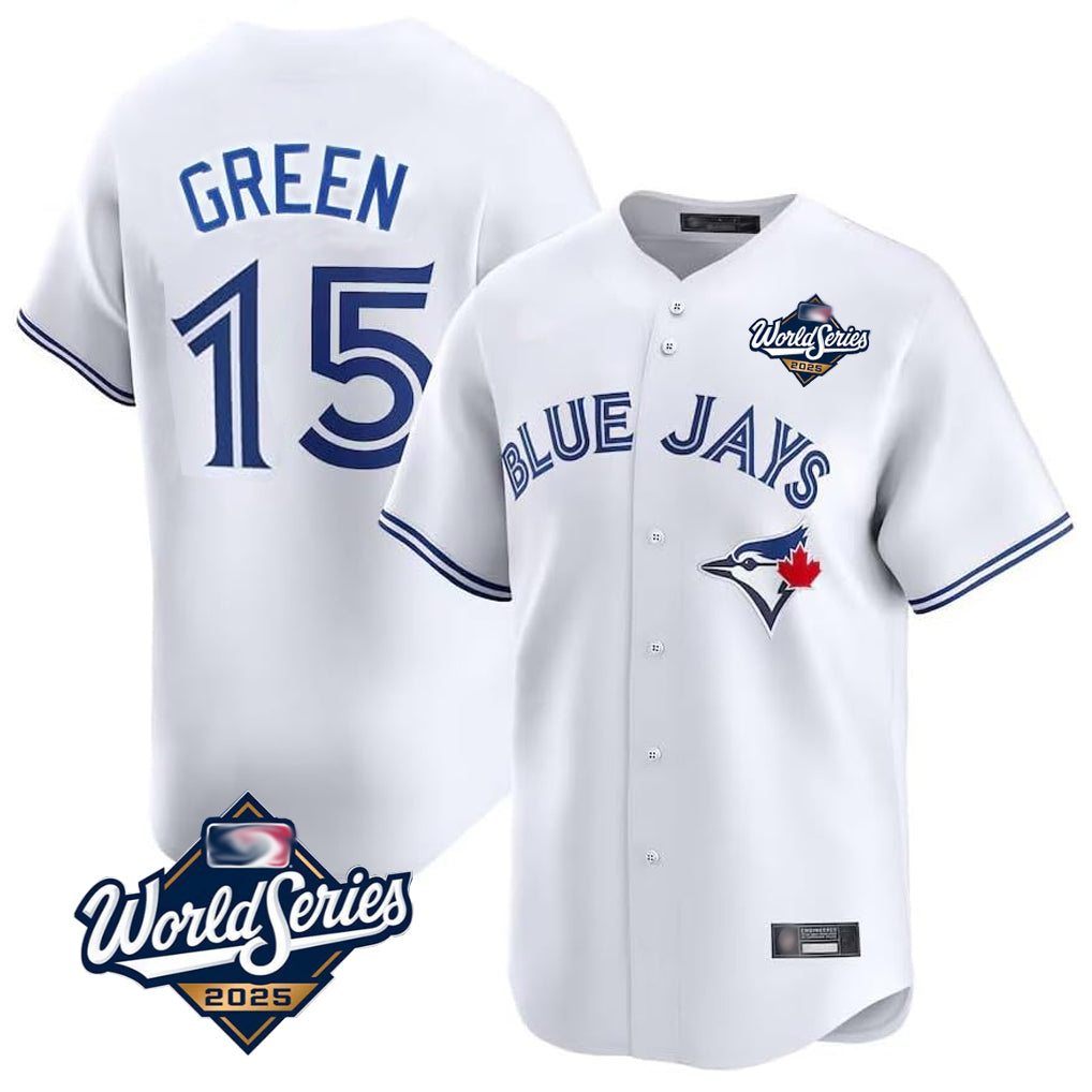 Kdoa T.Blue Jays #15 Chad Green Player White 2025 World Series Limited Stitched Jerseys