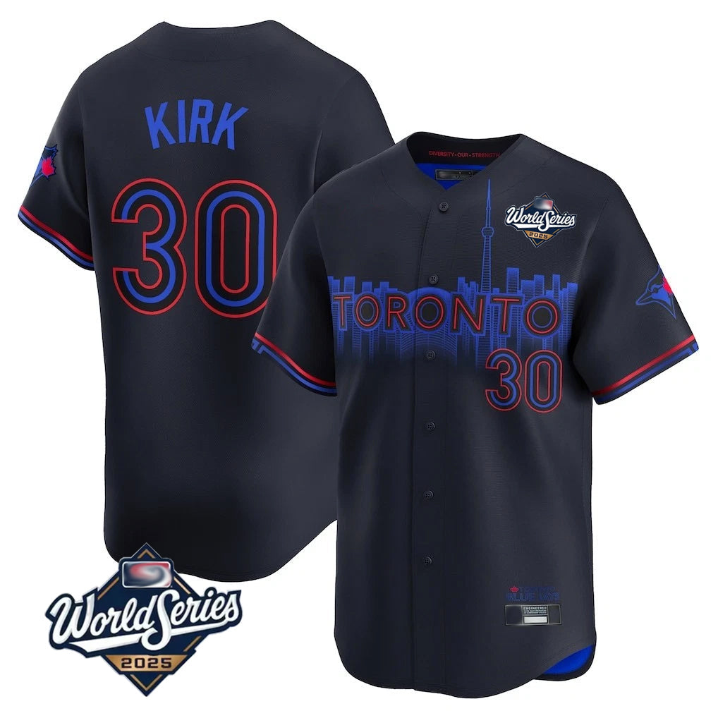 Kdoa T.Blue Jays #30 Alejandro Kirk Player Black 2025 World Series City Connect Stitched Jerseys