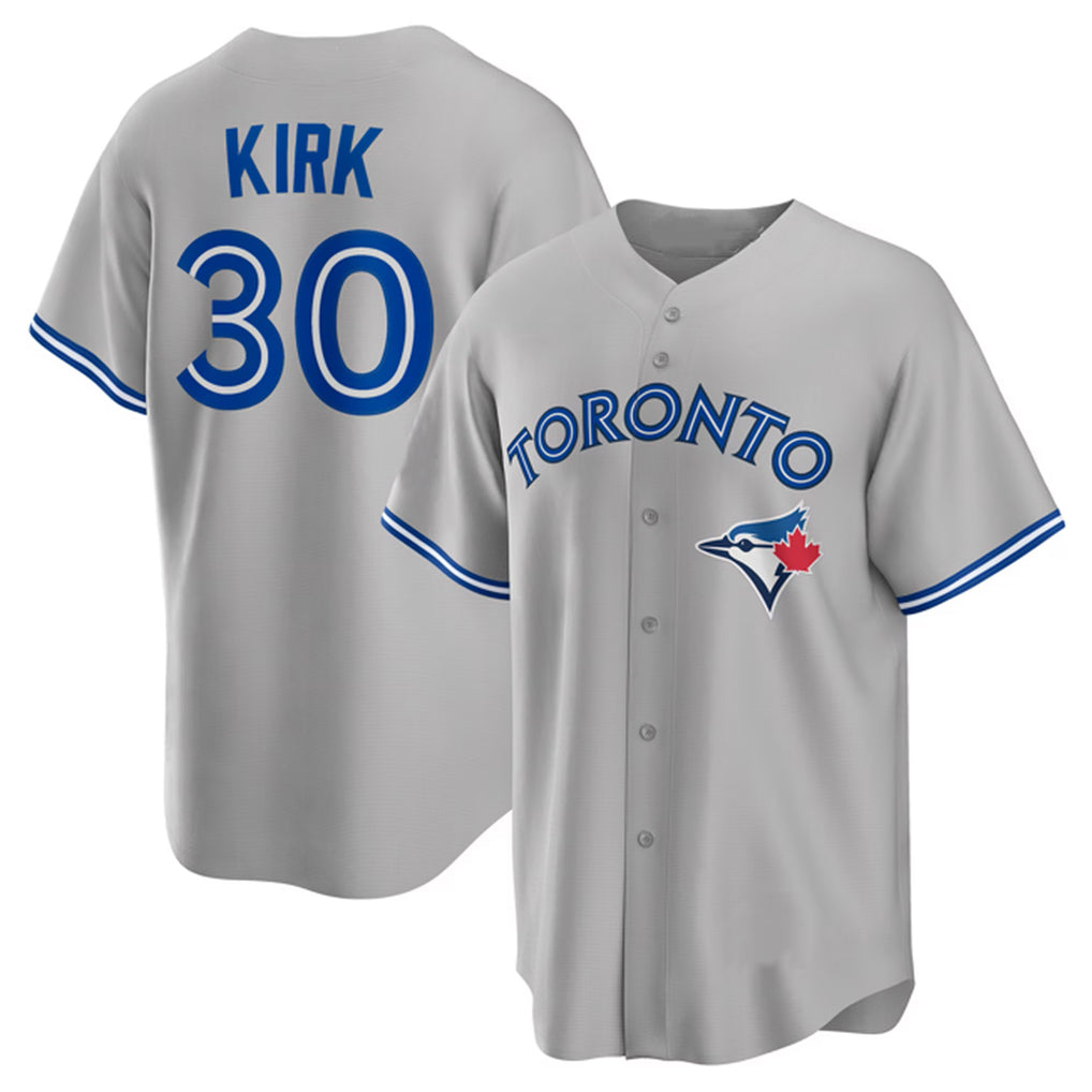 Kdoa T.Blue Jays #30 Alejandro Kirk Player Gray Home Game Stitched Jerseys