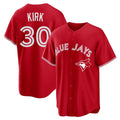 Kdoa T.Blue Jays #30 Alejandro Kirk Player Red Home Game Stitched Jerseys