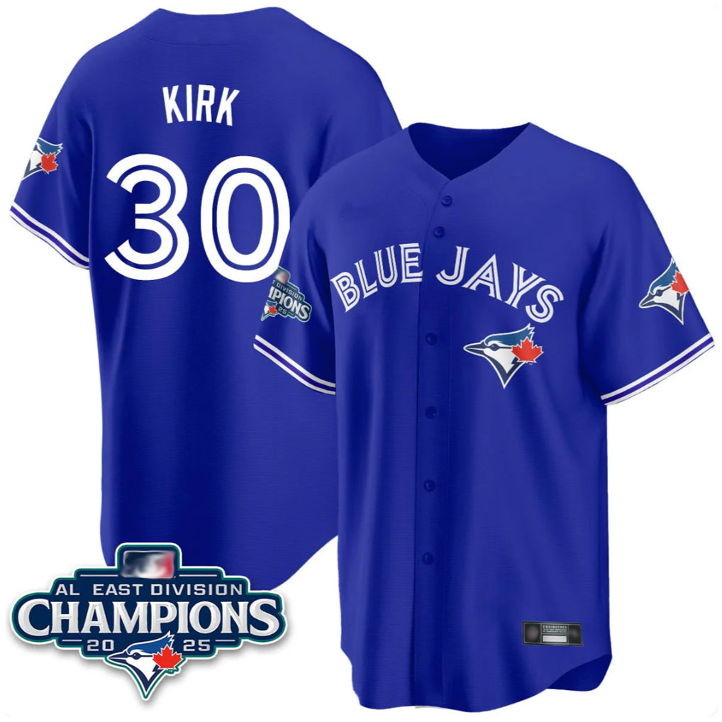 Kdoa T.Blue Jays #30 Alejandro Kirk Player Royal AL East Division All Stitched Jerseys