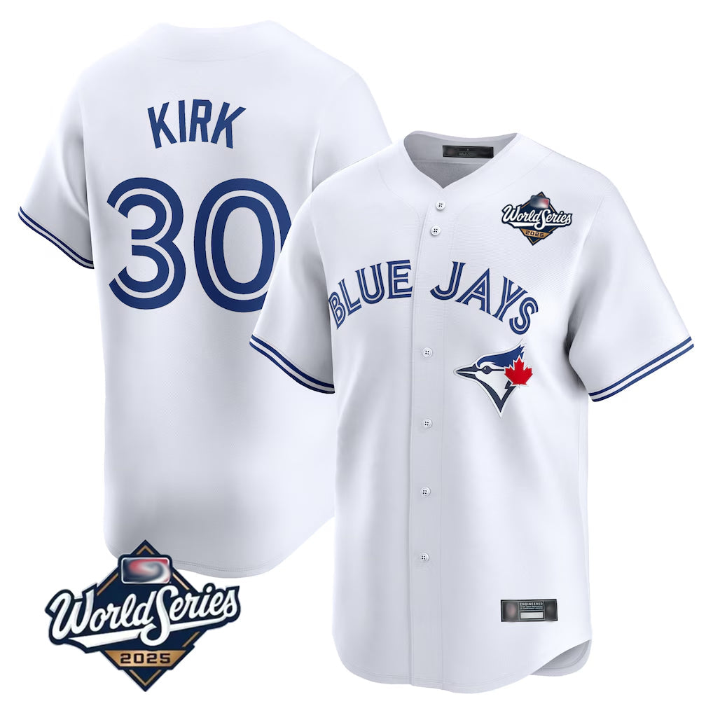 Kdoa T.Blue Jays #30 Alejandro Kirk Player White 2025 World Series Home Limited Stitched Jerseys